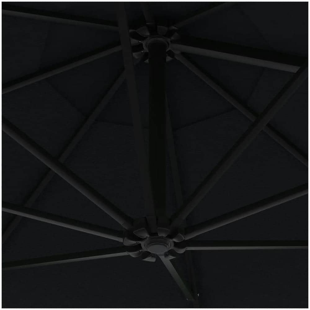 Ombrellone a Muro con LED e Palo in Metallo 300 cm Nero - Foto 3