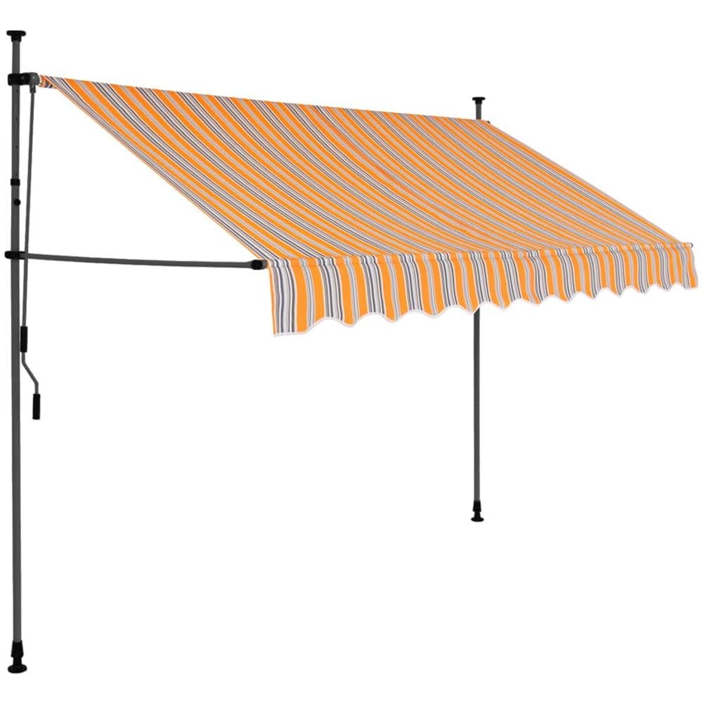 Tenda da Sole Retrattile Manuale con LED 250 cm Gialla e Blu - Foto 2