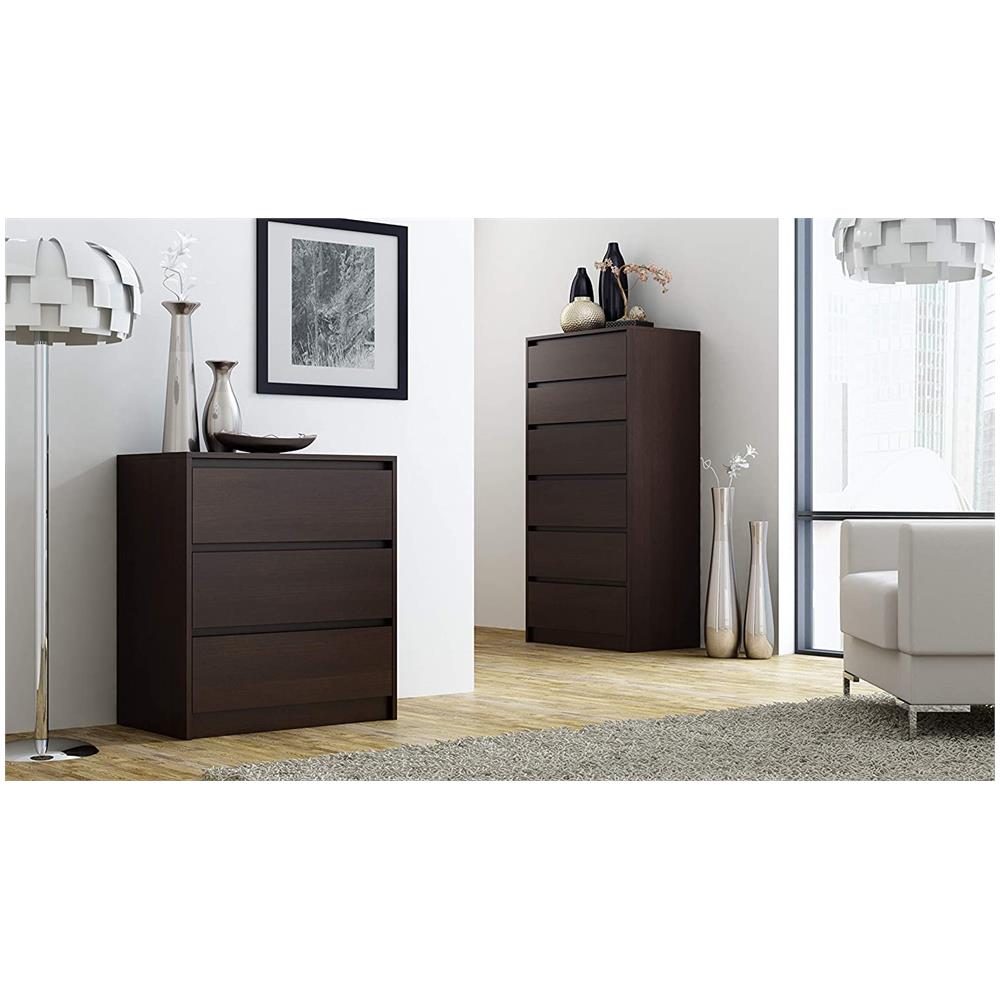 Comodino Materiale A Base Di Legno Cassettiera A 6 Cassetti Altezza 139 Cm - Foto 1