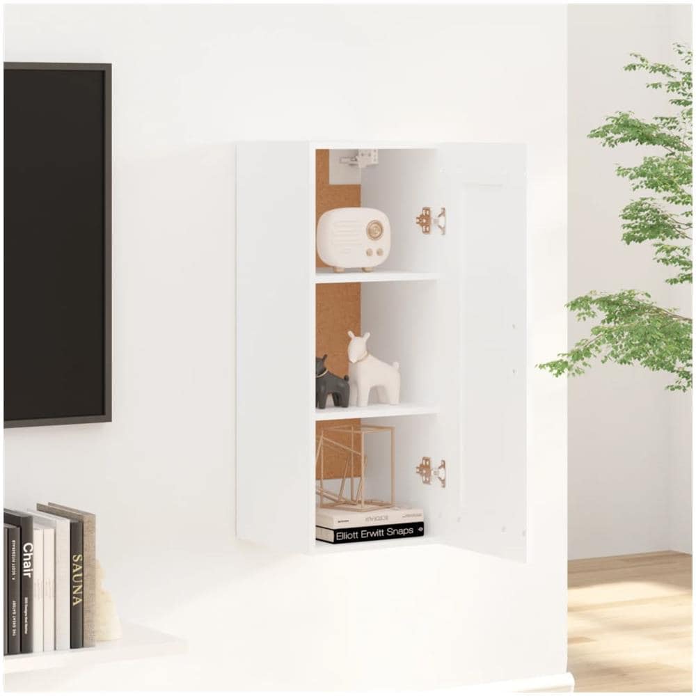 Mobile Pensile Bianco 35x34x90 Cm In Legno Multistrato - Foto 5