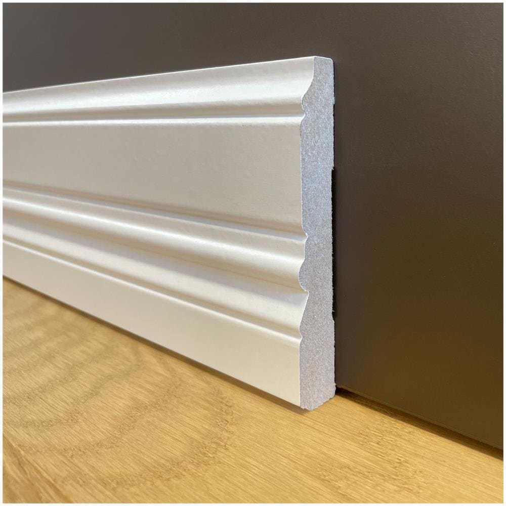 Battiscopa Zoccolino Coloniale In Fibra Di Legno Compatta 112x18 Bianco - Foto 1
