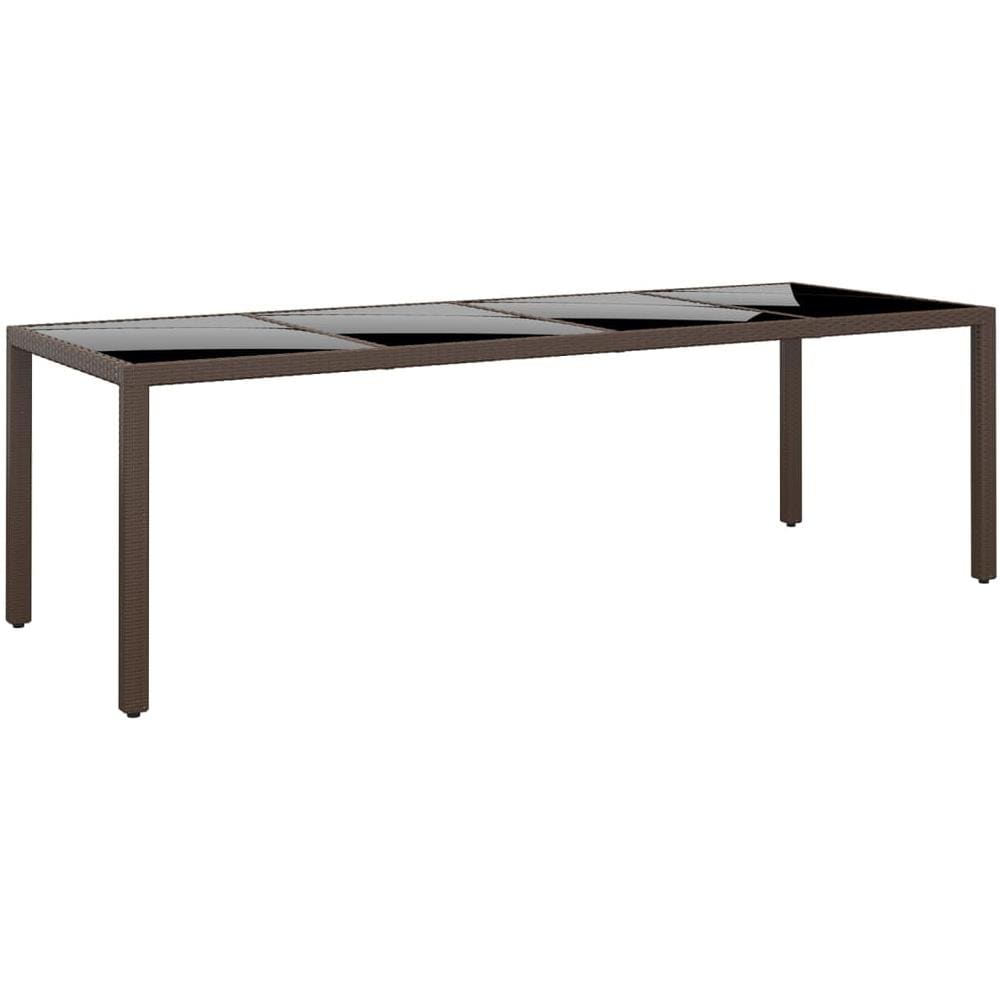 Tavolo Da Giardino Con Piano Vetro Marrone In Polyrattan - Foto 1