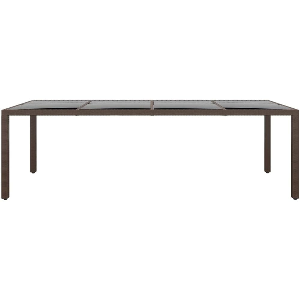 Tavolo Da Giardino Con Piano Vetro Marrone In Polyrattan - Foto 2