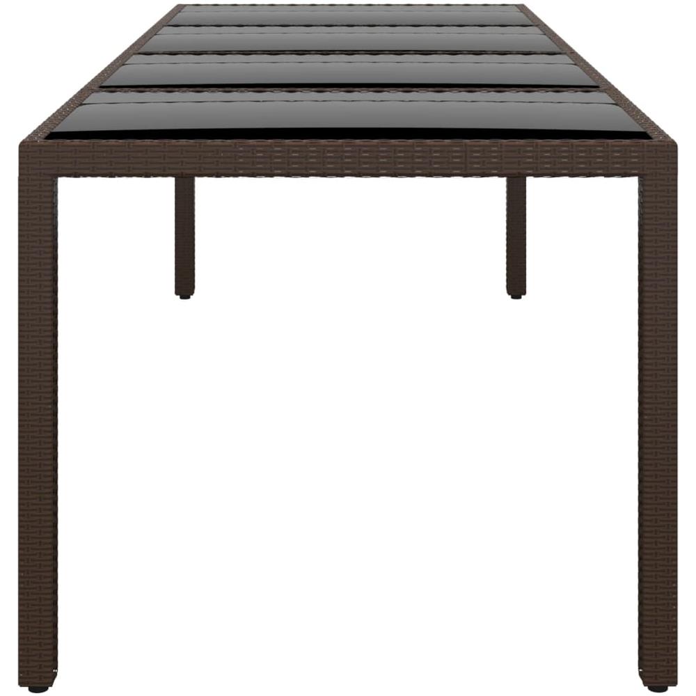Tavolo Da Giardino Con Piano Vetro Marrone In Polyrattan - Foto 3