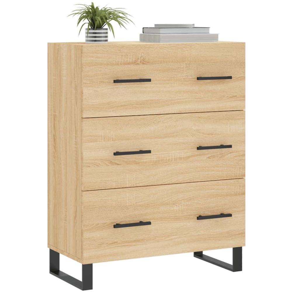 Credenza Rovere Sonoma 69,5x34x90 Cm In Legno Multistrato - Foto 3