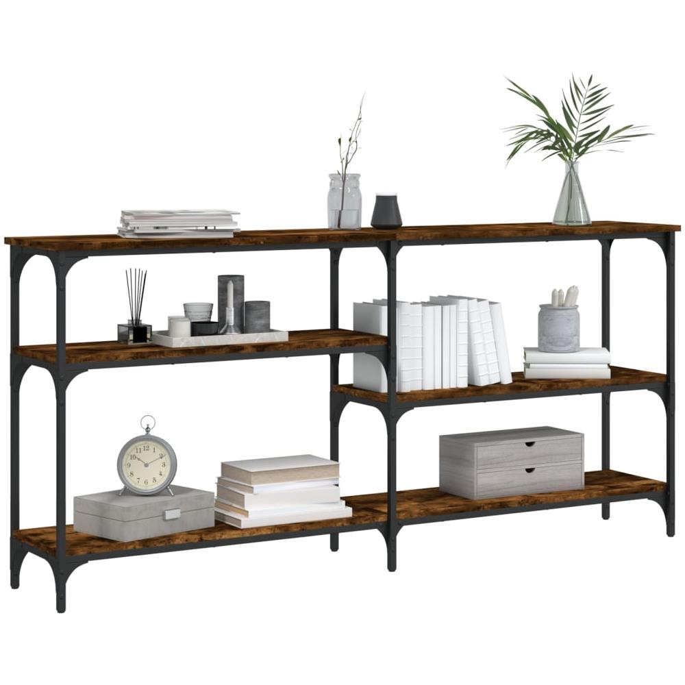 Tavolo Consolle Rovere Fumo 160x29x75 Cm In Legno Multistrato - Foto 3