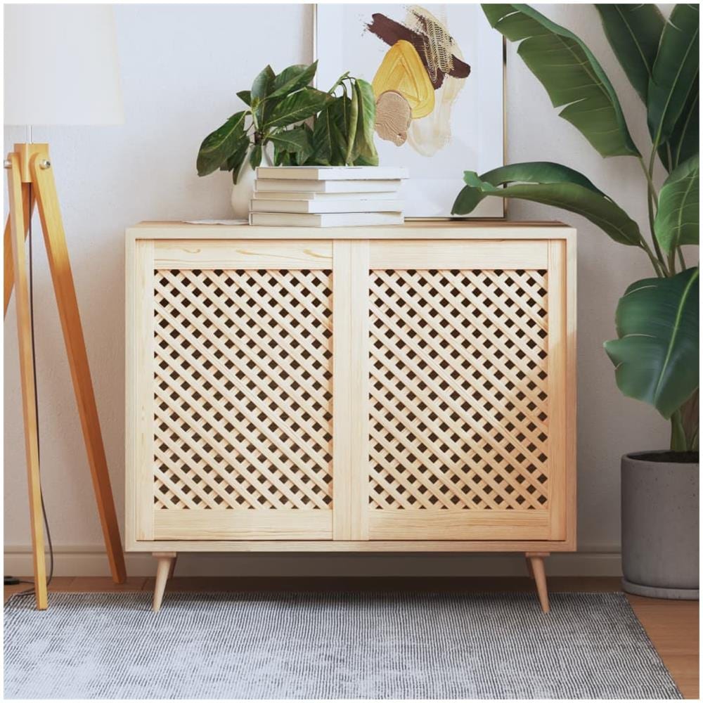 Ante Con Design A Reticolo 2 Pz 49,5x69 Cm In Legno Di Pino - Foto 1