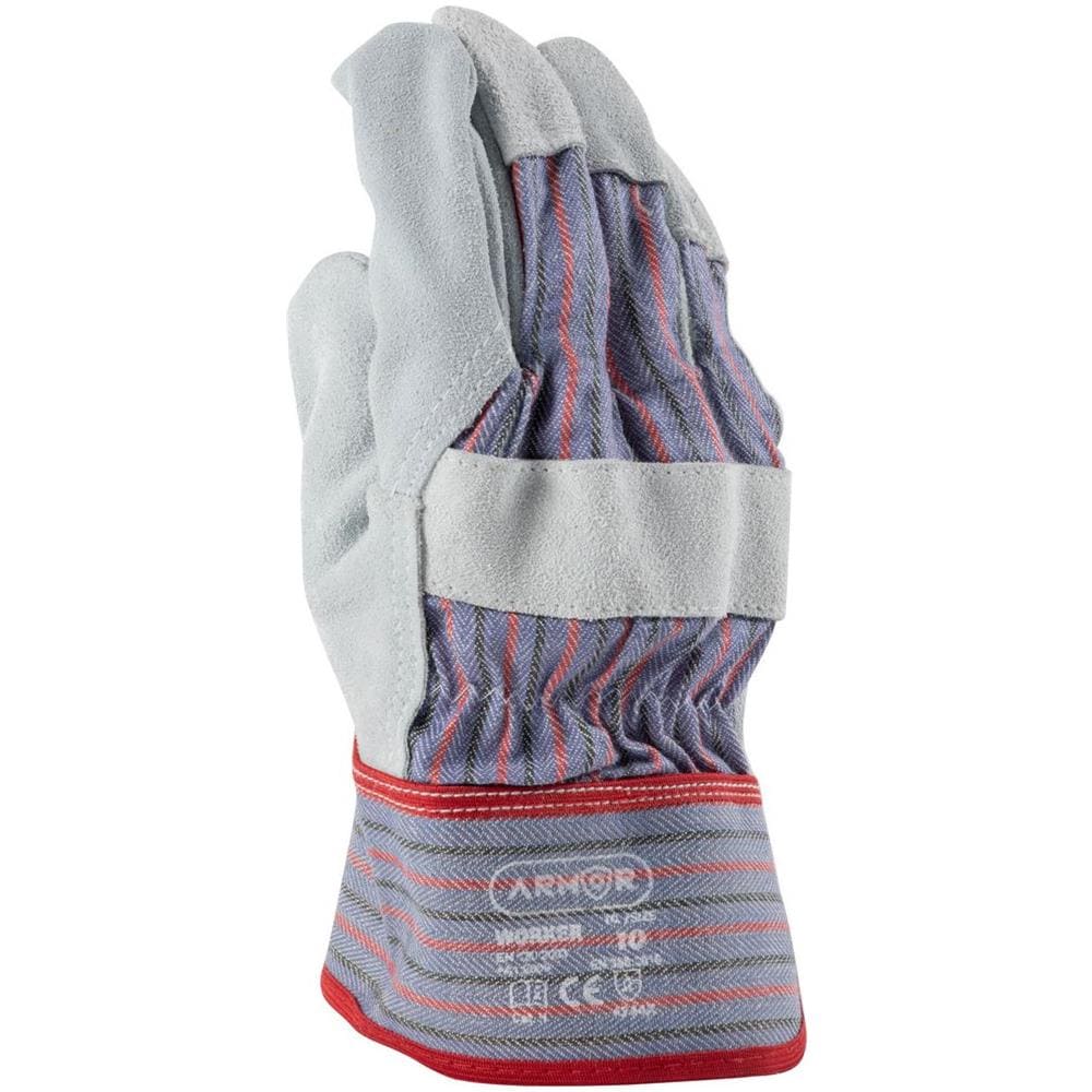 Guanti In Pelle O Crosta Di Bovino Con Dorso In Cotone Worker Taglia 10 - Foto 1