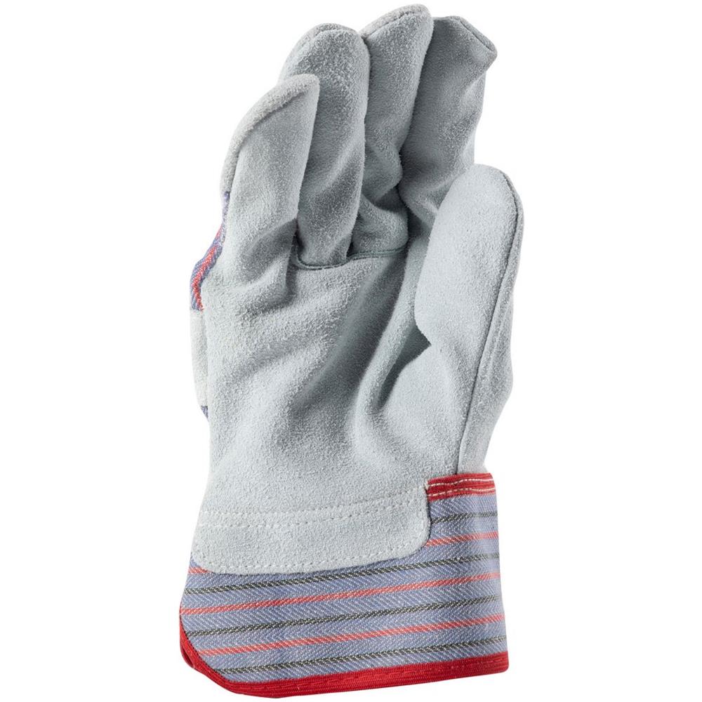 Guanti In Pelle O Crosta Di Bovino Con Dorso In Cotone Worker Taglia 10 - Foto 2