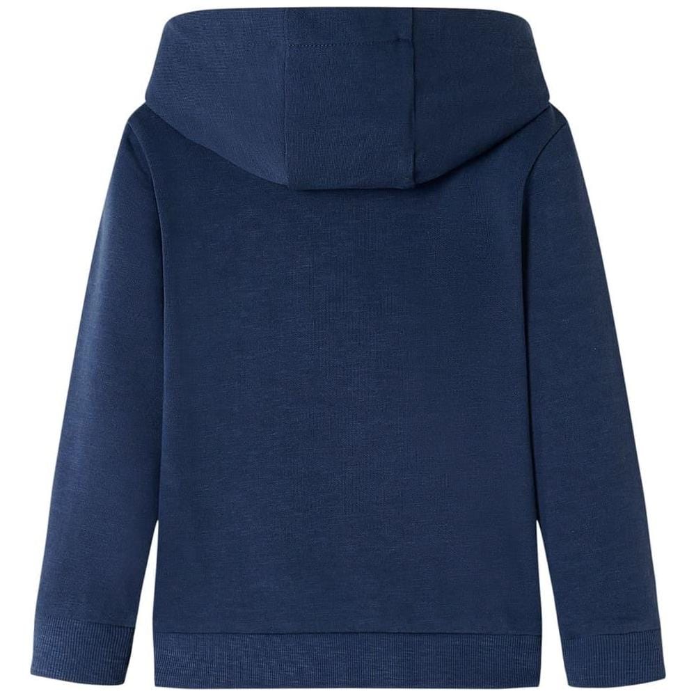 Felpa da Bambino con Cappuccio Blu Marino Mélange e Arancione 140 - Foto 2