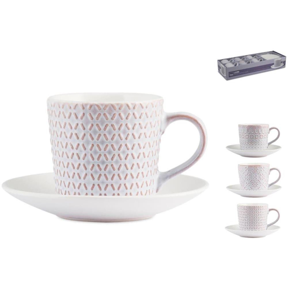 Set 6 tazze te' con piattino Lilian in stoneware assortite 200 cc - Foto 1