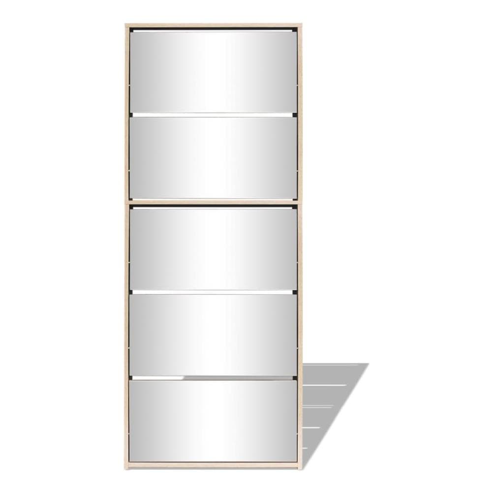 Scarpiera a 5 Strati con Specchio Rovere 63x17x169,5 cm - Foto 2