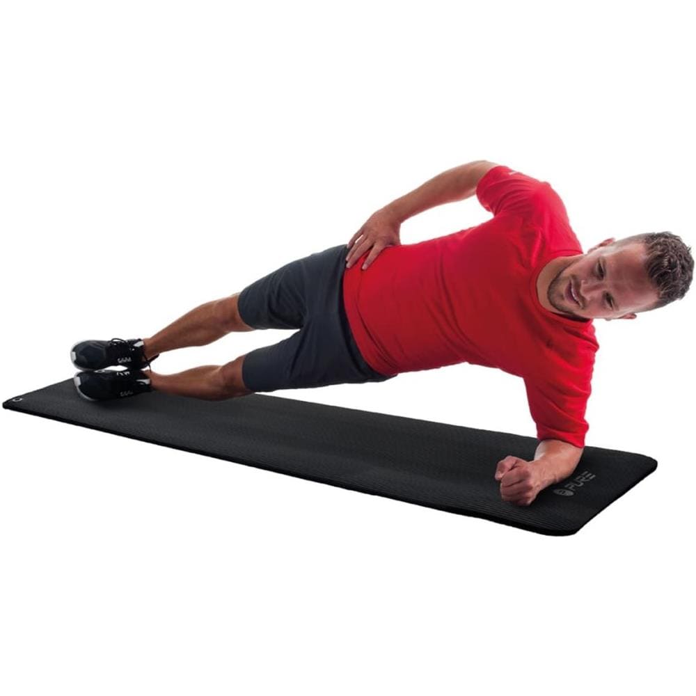 Tappeto Da Allenamento Nbr Nero 180x60x1,5cm Con Fori Pure 2 Improve - Foto 2