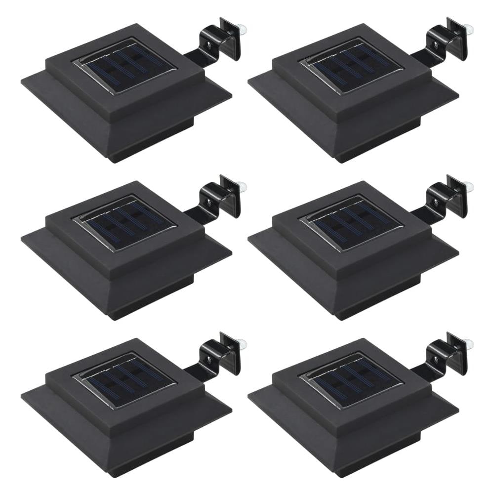 Lampade Solari Da Esterni 6 Pz A Led Quadrate 12 Cm Nero - Foto 1