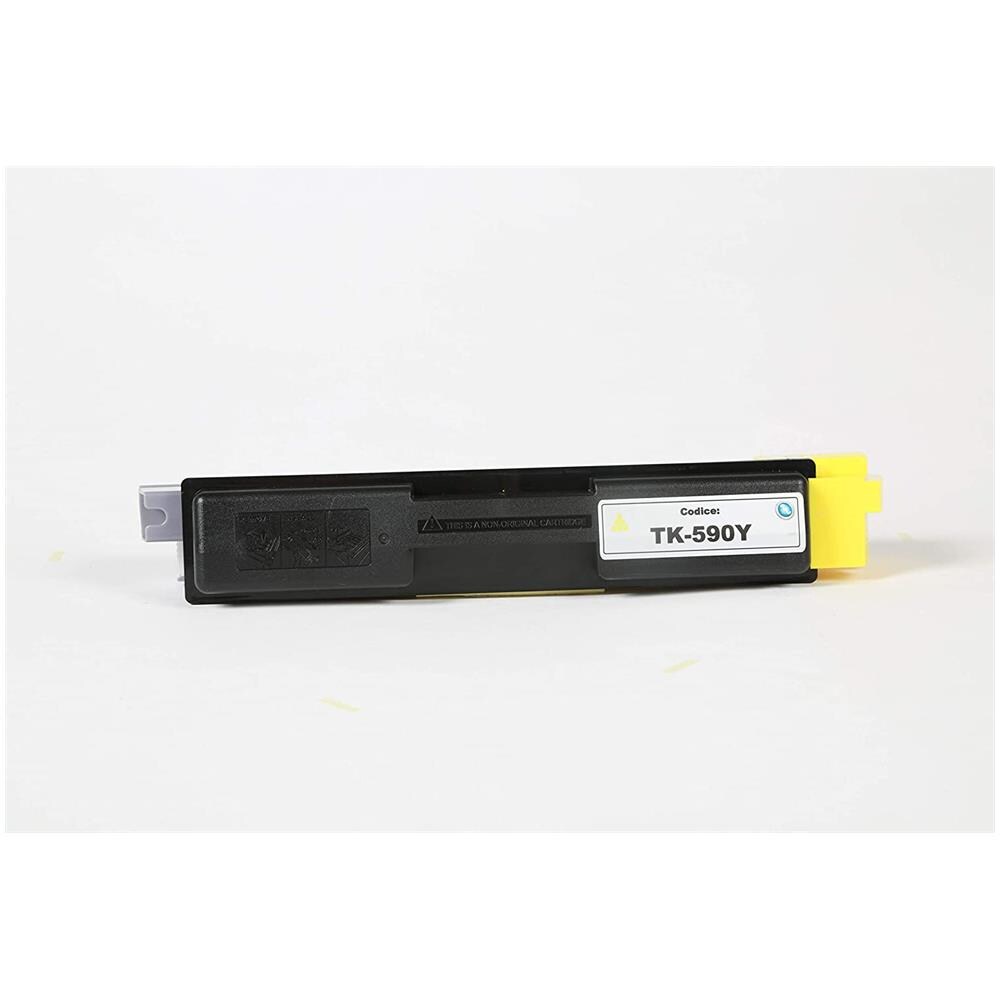 TONER COMPATIBILE -  Kyocera Tk-590y Giallo 1t02kvanl0 Per Fs-c2026mfp, C2126mfp, C2526mfp, C2626mfp, C5250dn, Ecosys M6026cdn, M6526cdn, P6026cdn Fornito Di Intelligent Chip Capacità 5000 Copie Made In Italy - Foto 5