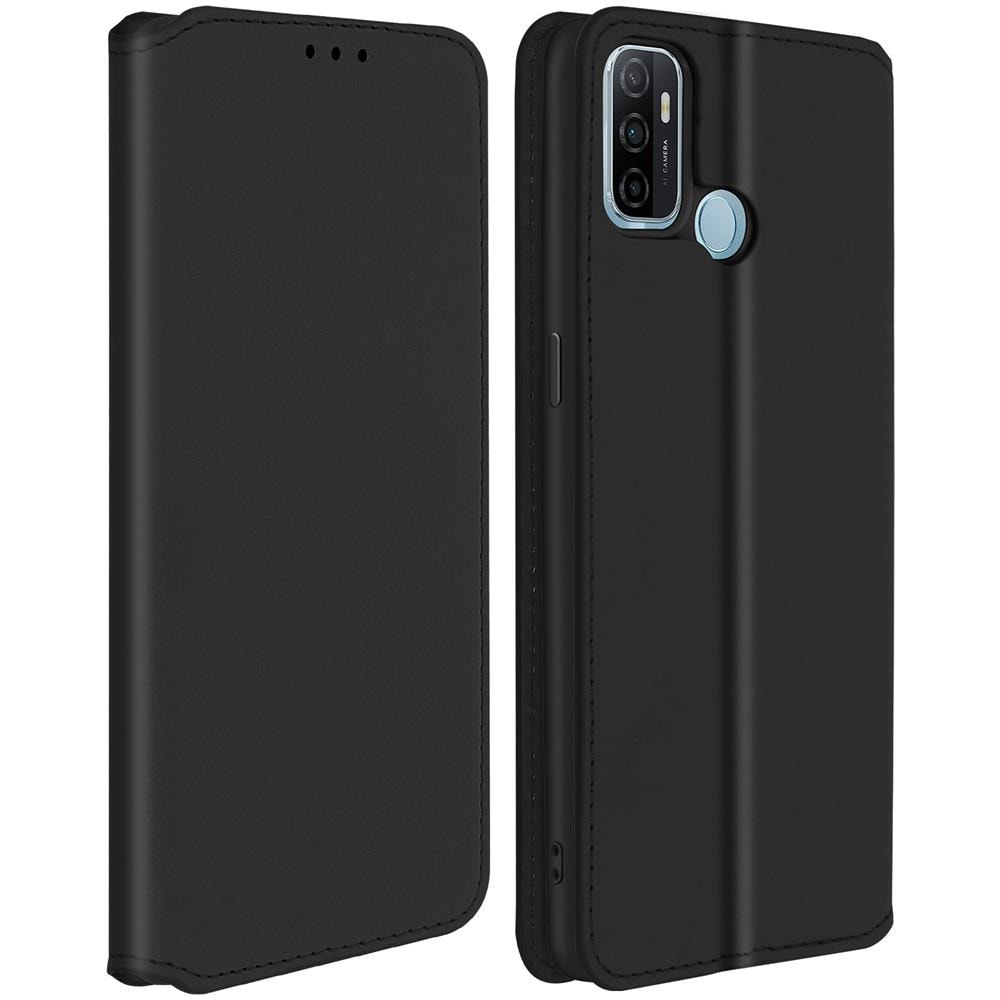 Custodia Oppo A53 / A53s Portacarte Funzione Supporto Similpelle Liscia Nero - Foto 1