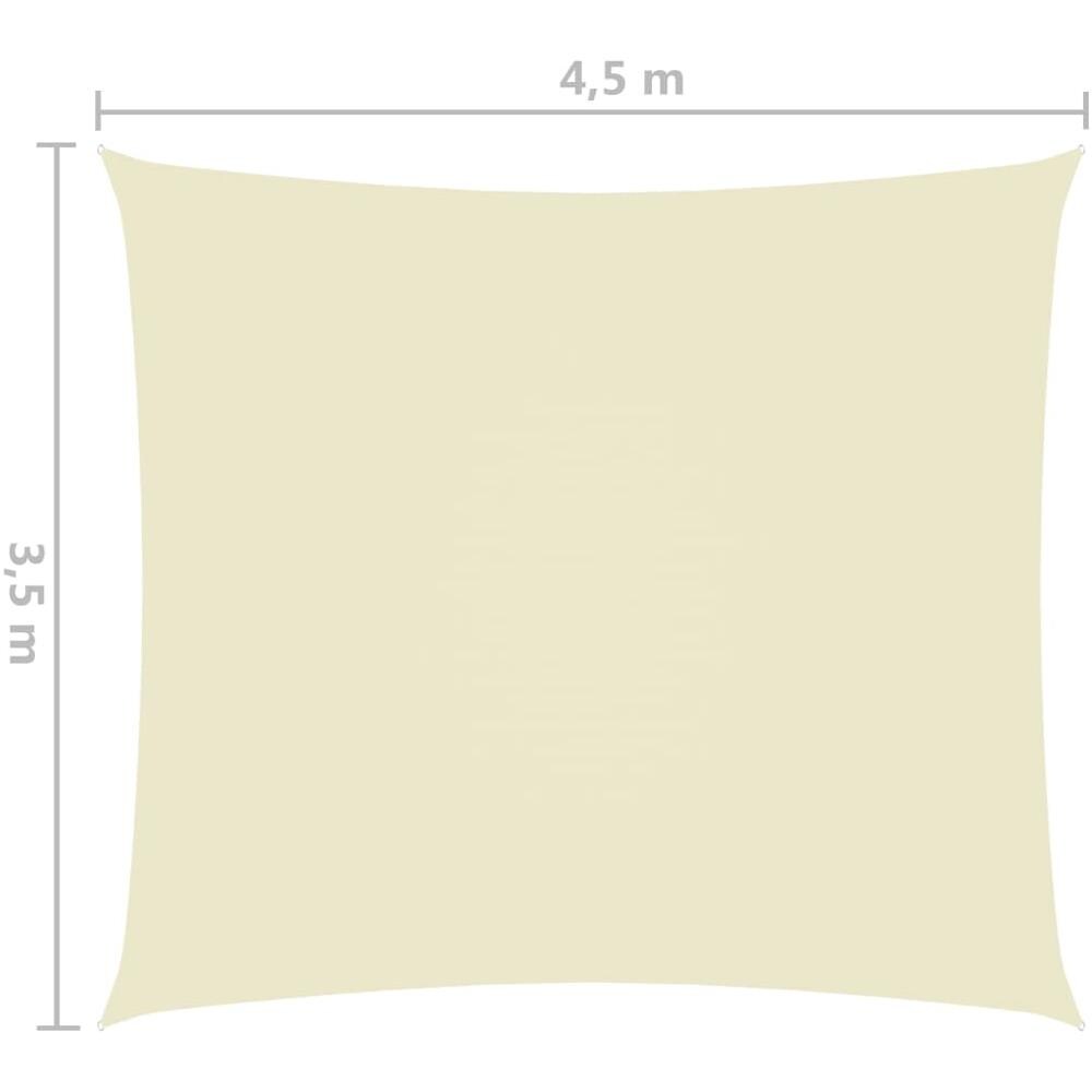 Parasole a Vela Oxford Rettangolare 3,5x4,5 m Crema - Foto 6
