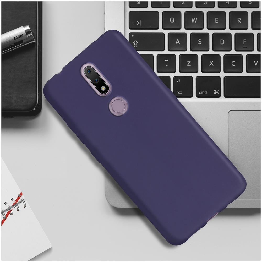 Cover Nokia 2.4 Flessibile Antiurto Finitura Opaca Antimacchie Blu Notte - Foto 5