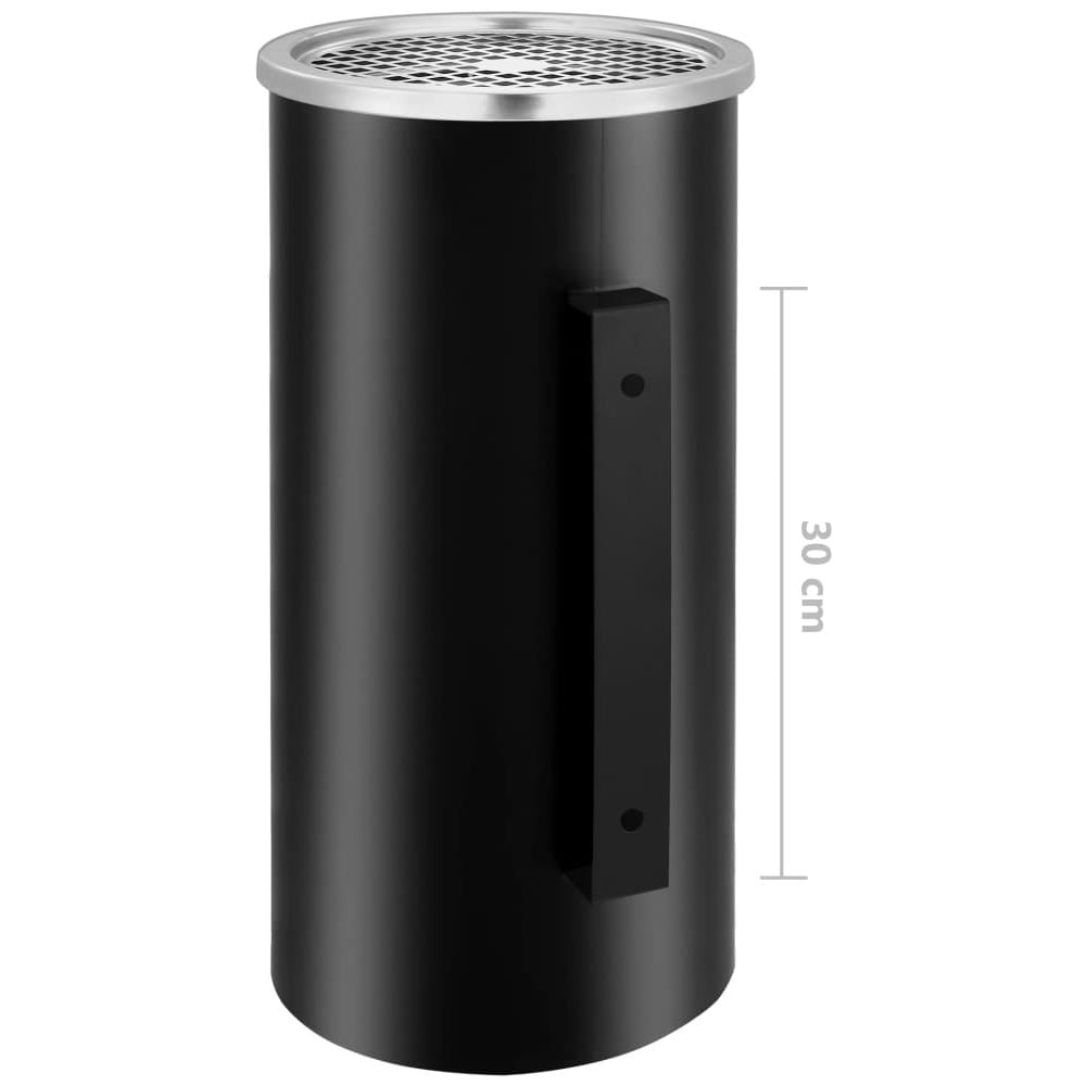 Pattumiera Con Posacenere Da Parete In Acciaio 26 L Nera - Foto 8