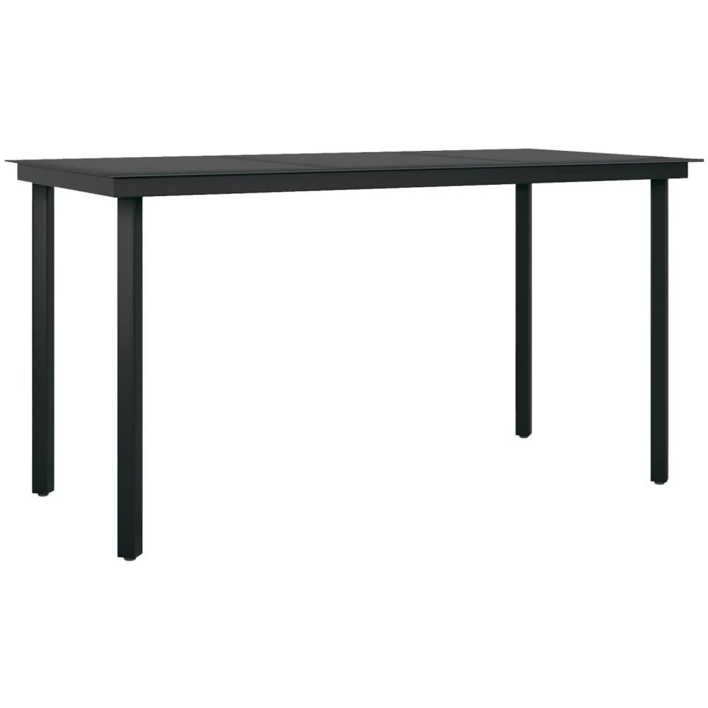 Set Mobili Da Pranzo Per Giardino 5 Pz Grigio E Nero - Foto 3