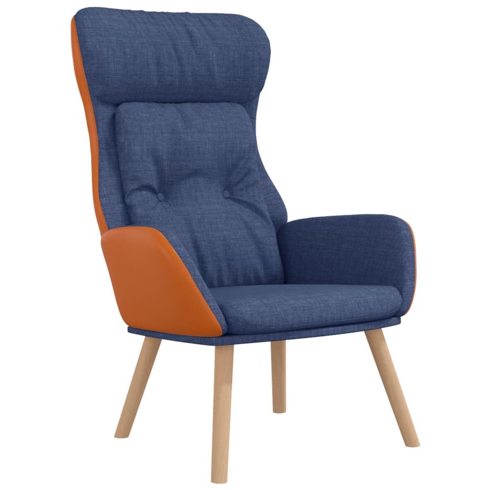 Poltrona Rilassante Blu In Tessuto E Pvc - Foto 2