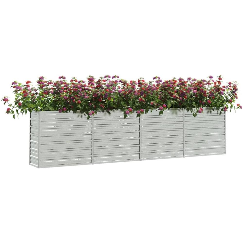 Letto Rialzato Giardino 320x40x77 cm in Acciaio Zincato Argento - Foto 2