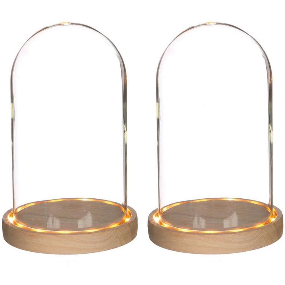 2 Campane Luminose In Vetro 21,5 Cm X Ø 14 Cm - Foto 1