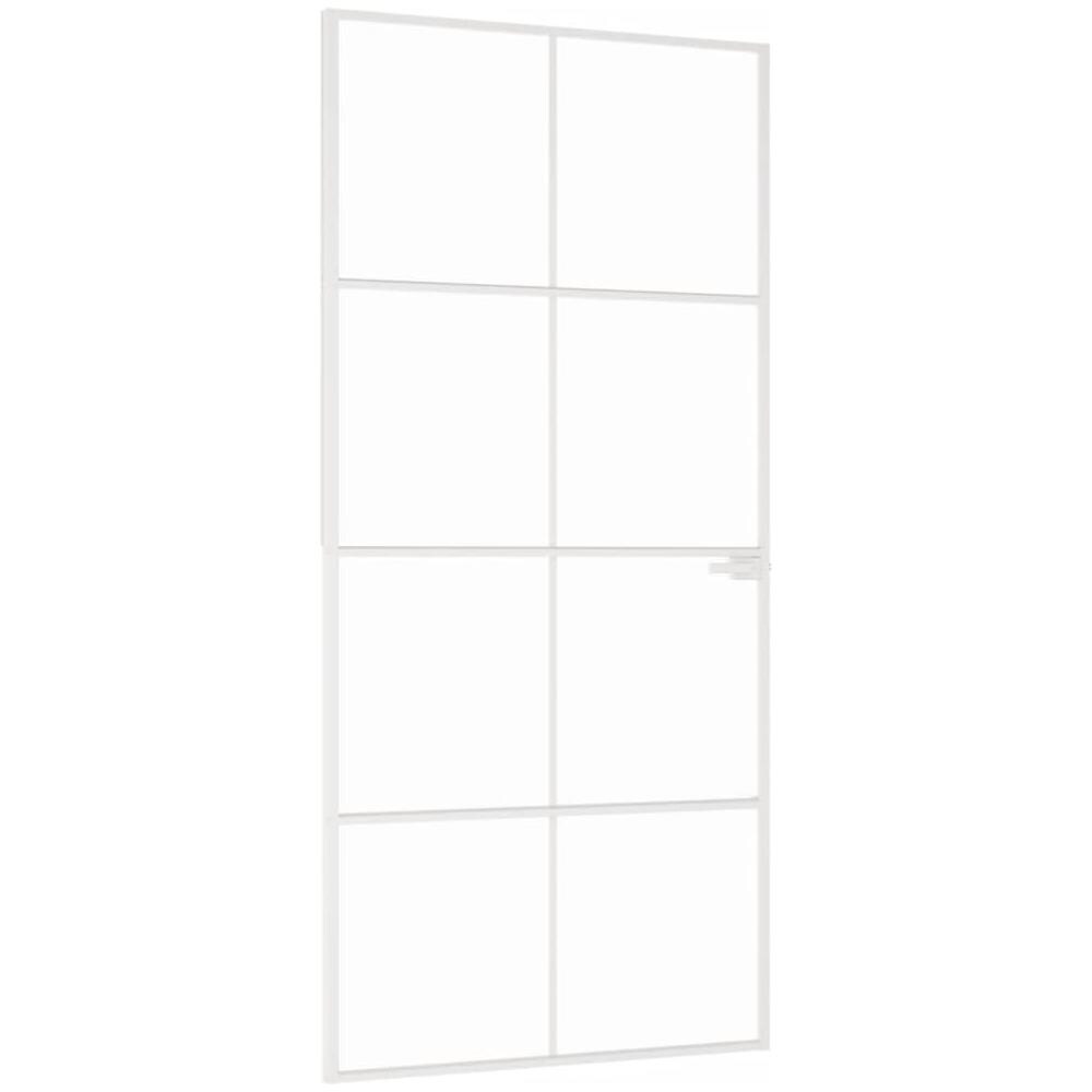 Porta Interna Bianca 93x201,5cm Vetro Temperato Alluminio Slim - Foto 2