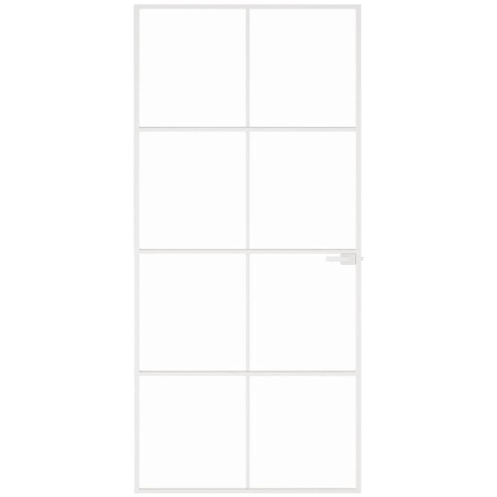 Porta Interna Bianca 93x201,5cm Vetro Temperato Alluminio Slim - Foto 3