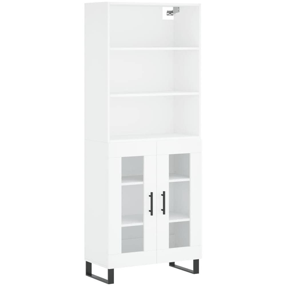 Credenza Bianca 69,5x34x180 Cm In Legno Multistrato - Foto 2