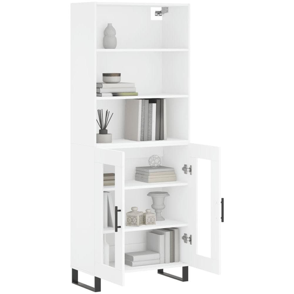 Credenza Bianca 69,5x34x180 Cm In Legno Multistrato - Foto 3