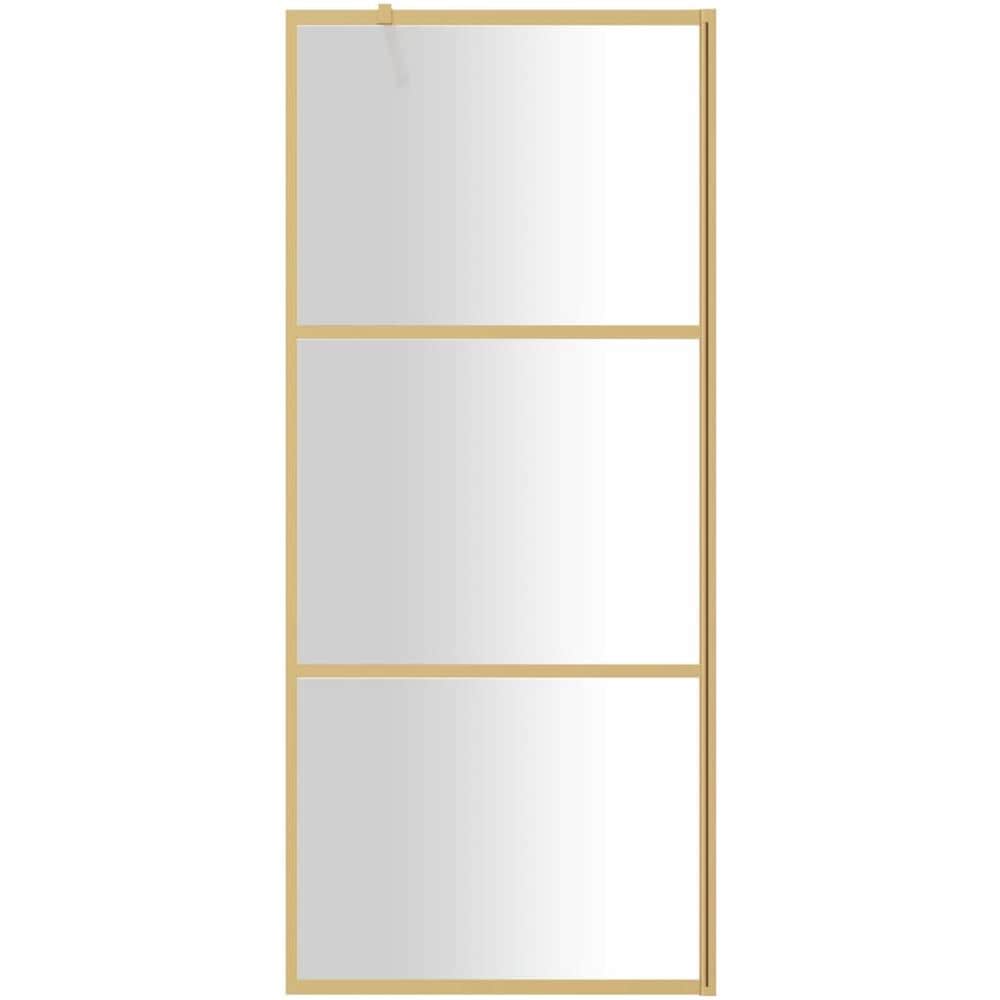 Parete Per Doccia Walk-in Vetro Trasparente Esg 80x195 Cm Oro - Foto 3