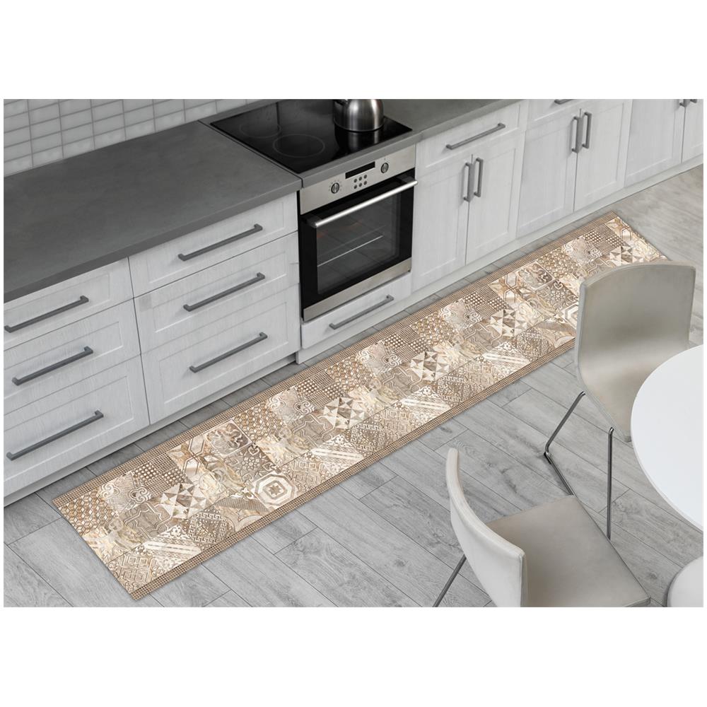 Tappeto Passatoia Cucina Antiscivolo Sottolavello Digitale Dis. Atelier Beige 50x280 Beige - Foto 1