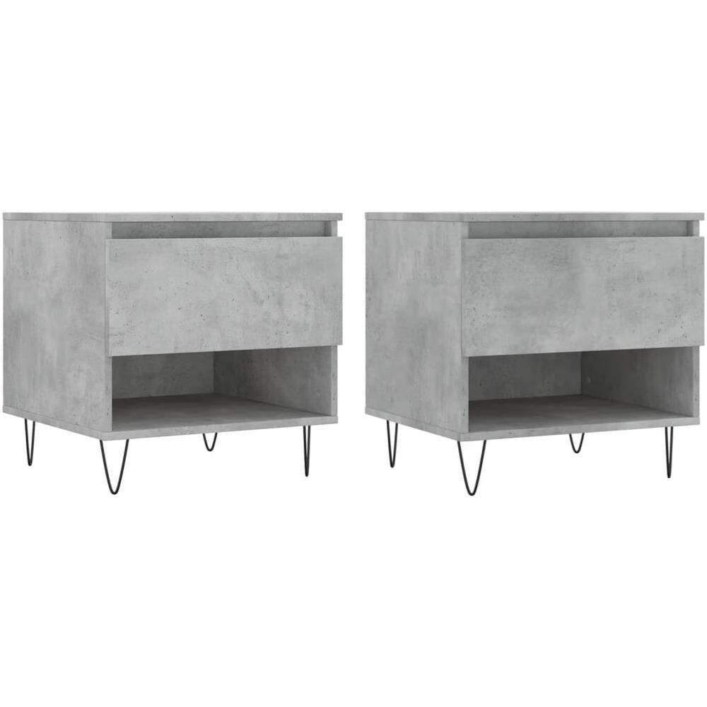Tavolini Salotto 2pz Grigio Cemento 50x46x50 Legno Multistrato - Foto 2