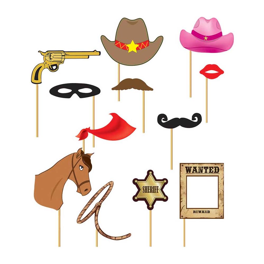 Kit Photobooth Western 12 Pezzi Taglia Unica - Foto 2