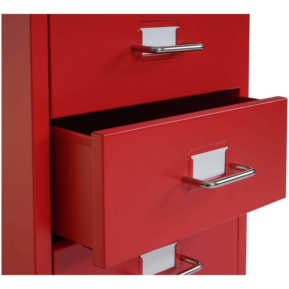 Mendler Cassettiera armadietto Ufficio Boston T851 con Ruote 8 cassetti 109x28x44cm Rosso 