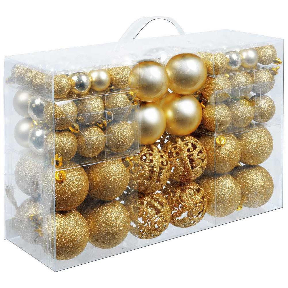 Confezione 100 Palline Natale Colore Oro Diametro 3/4/6 Cm Addobbo Natalizio - Foto 1
