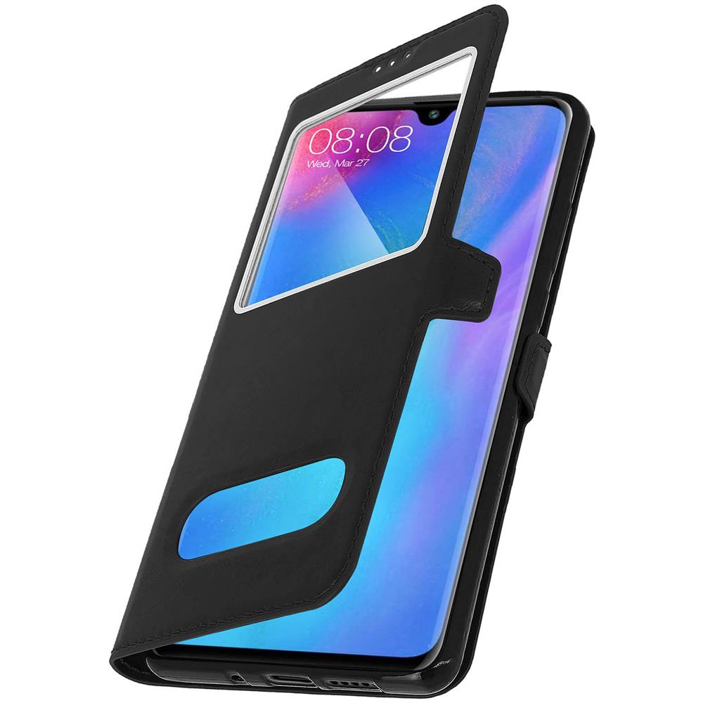 Custodia Huawei P30 Pro Sportellino 2x Finestre Cover Silicone - Nero - Foto 2