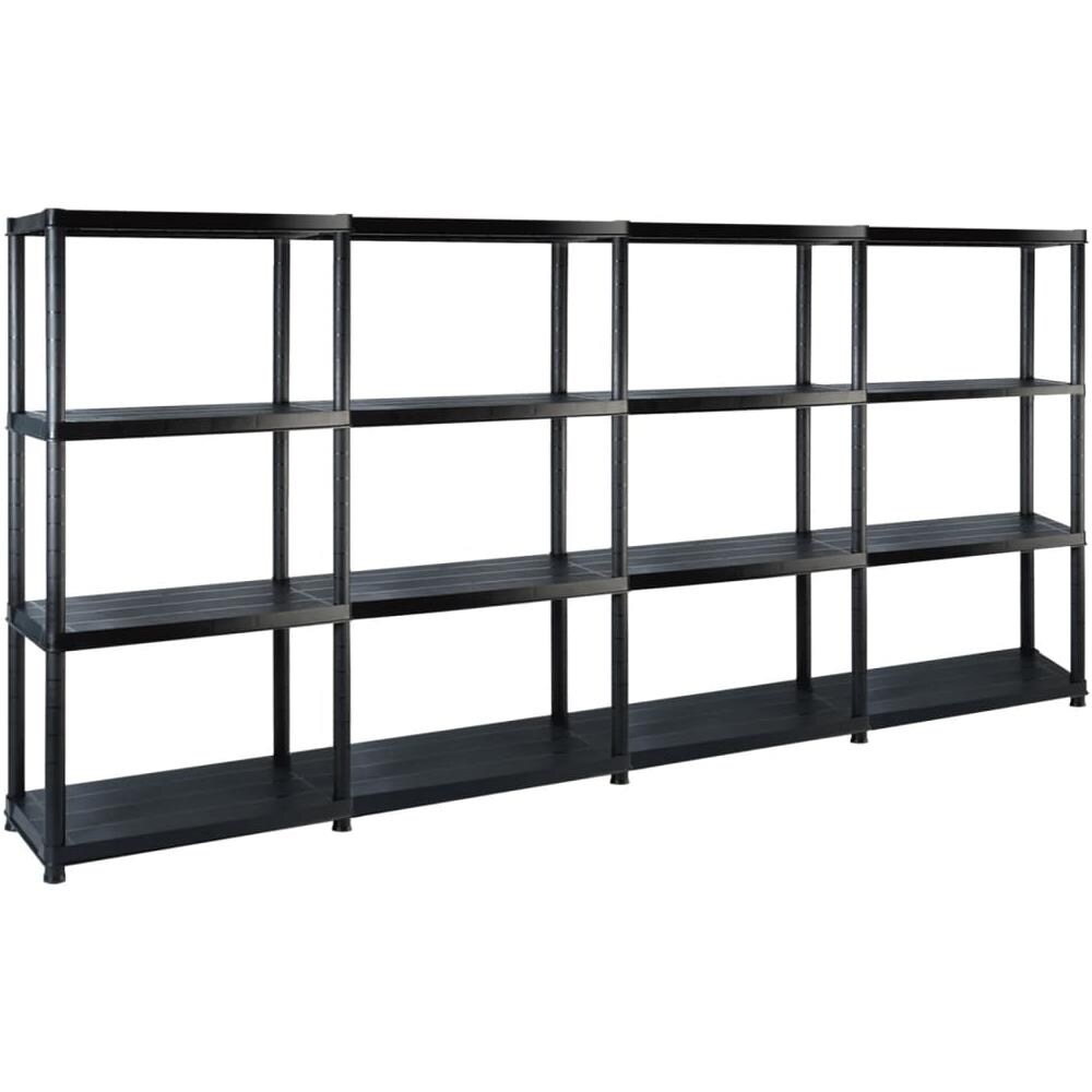 Scaffale A 4 Ripiani Nero 244x30,5x130 Cm In Plastica - Foto 1