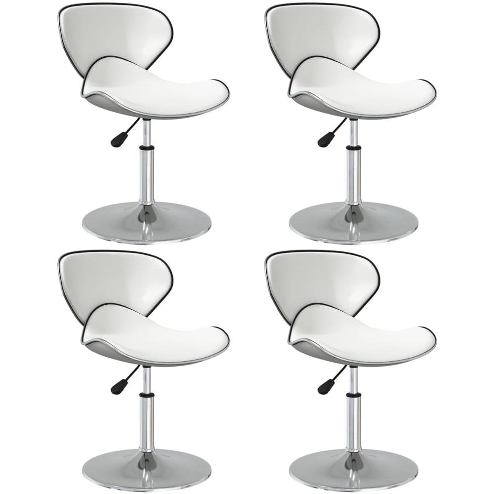 Sedie Da Pranzo 4 Pz Bianche In Similpelle - Foto 1