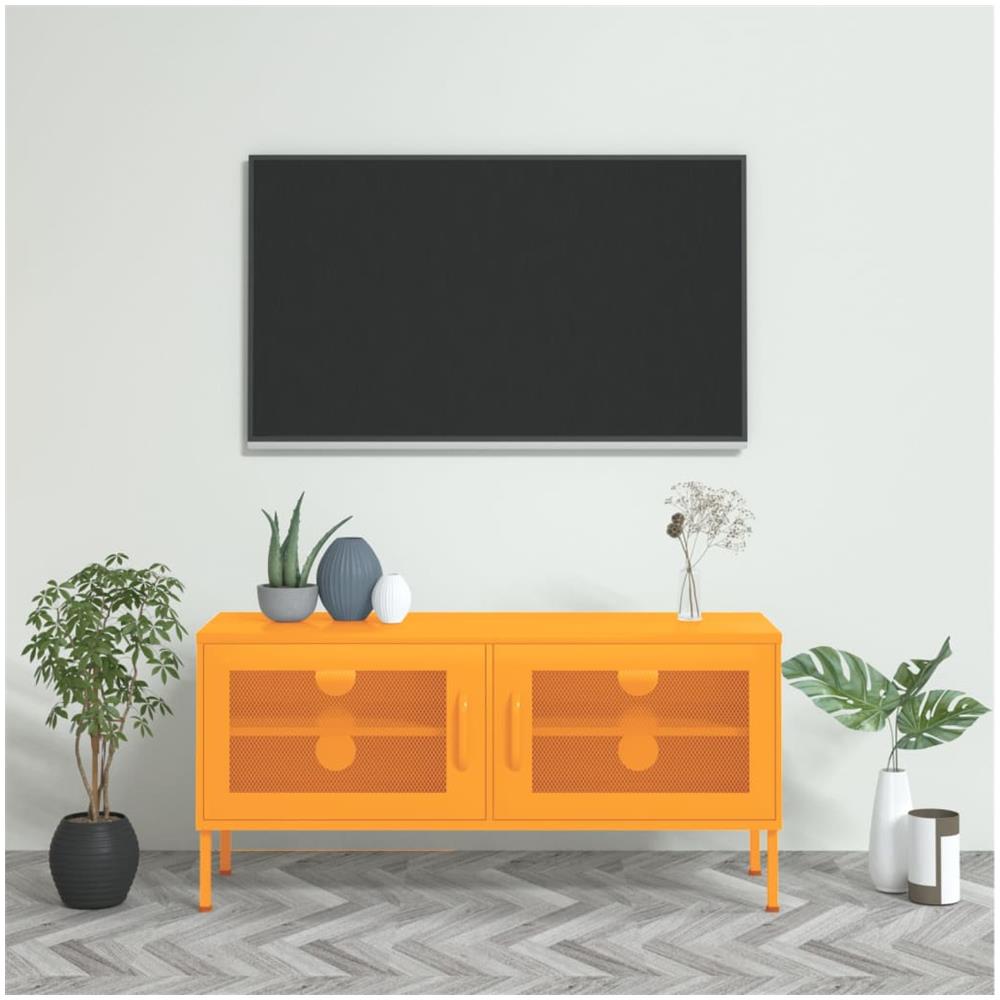 Mobile TV Giallo Senape 105x35x50 cm in Acciaio - Foto 1