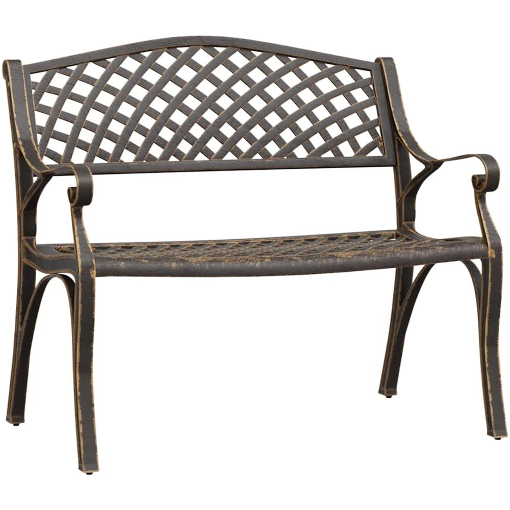 Panchina da Giardino 102 cm in Alluminio Pressofuso Bronzo - Foto 2