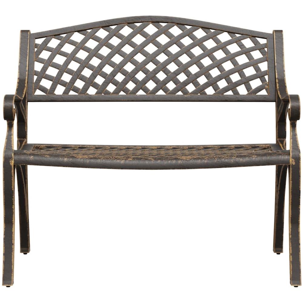 Panchina da Giardino 102 cm in Alluminio Pressofuso Bronzo - Foto 3