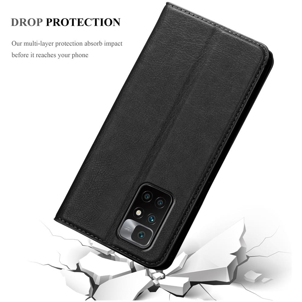 Custodia Compatibile Con Xiaomi Redmi 10 / Redmi Note 11 4g In Nero Di Notte - Coperchio Protettiva Con Chiusura Magnetica, Funzione Stand E Tasca Per Le Carte - Foto 8