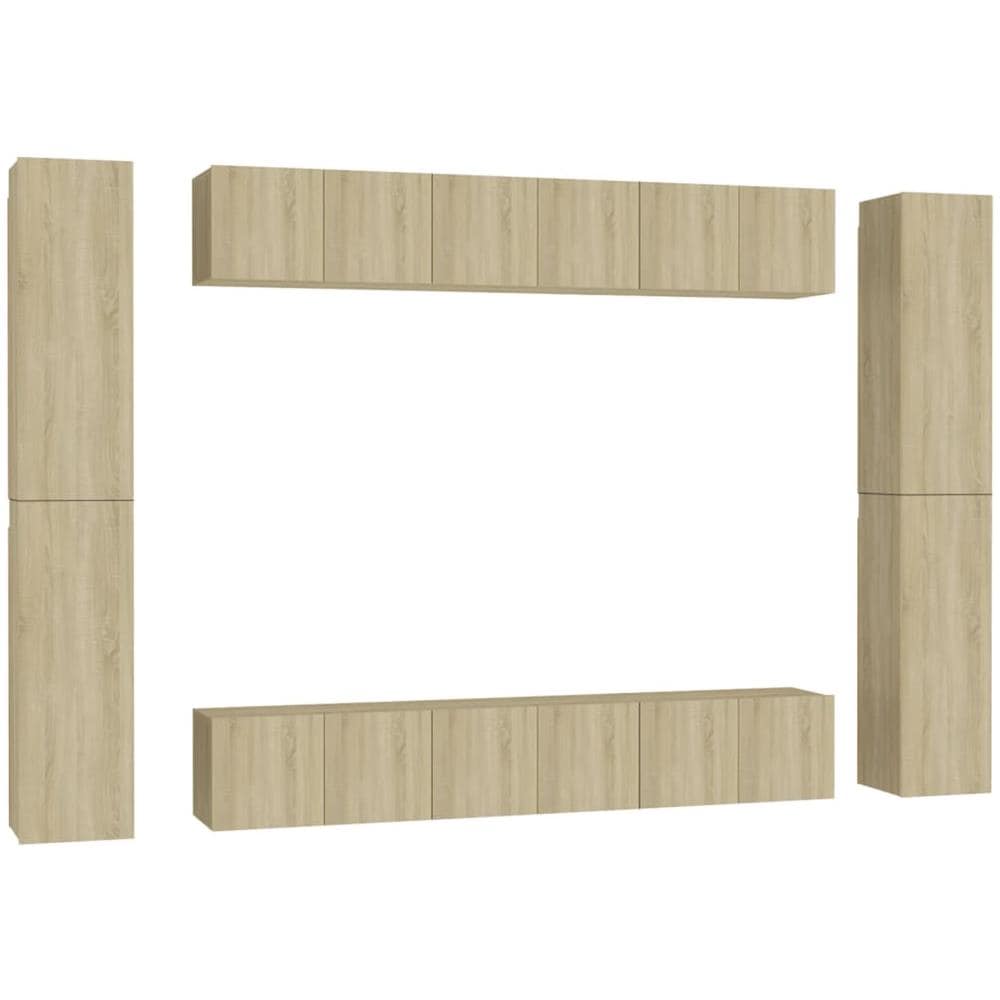 Set di Mobili Porta TV 10 pz Rovere Sonoma in Legno Multistrato - Foto 1
