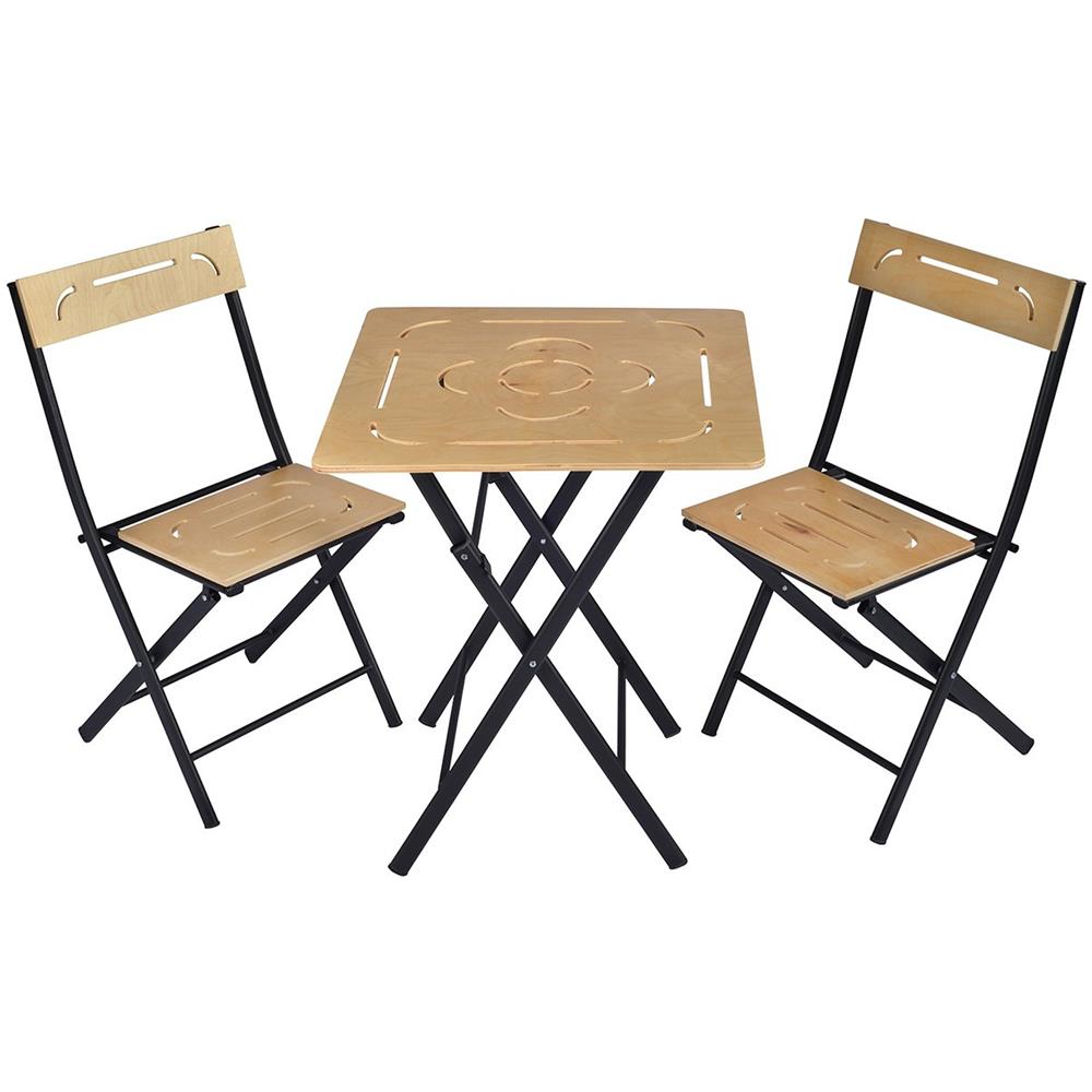 Set Tavolo E Sedie Da Giardino (3 Pezzi) 60x73x60 - Foto 1