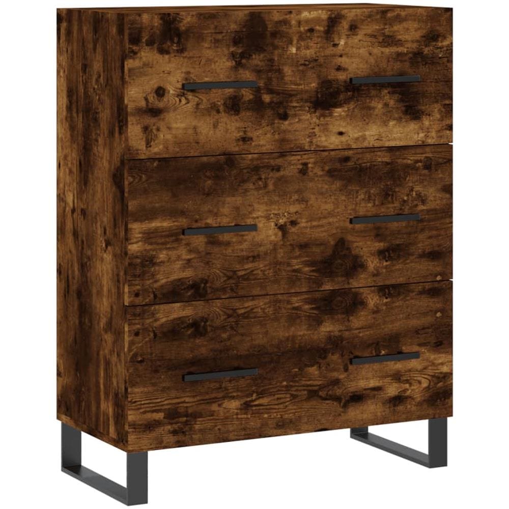 Credenza Rovere Fumo 69,5x34x90 Cm In Legno Multistrato - Foto 2