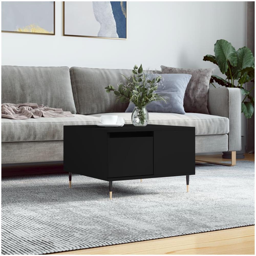 Tavolino Da Salotto Nero 55x55x36,5 Cm In Legno Multistrato - Foto 1