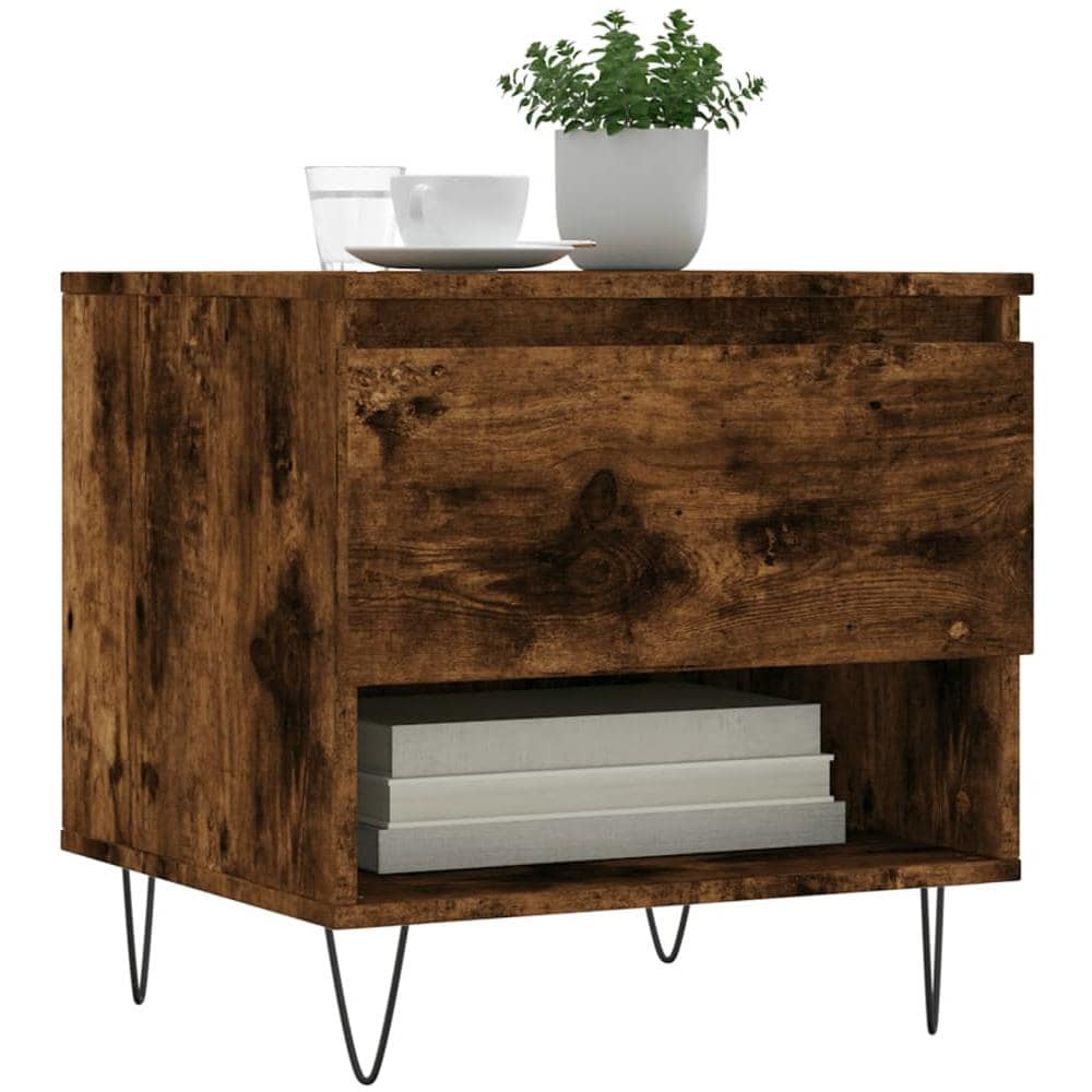 Tavolini Salotto 2pz Rovere Fumo 50x46x50 Cm Legno Multistrato - Foto 3