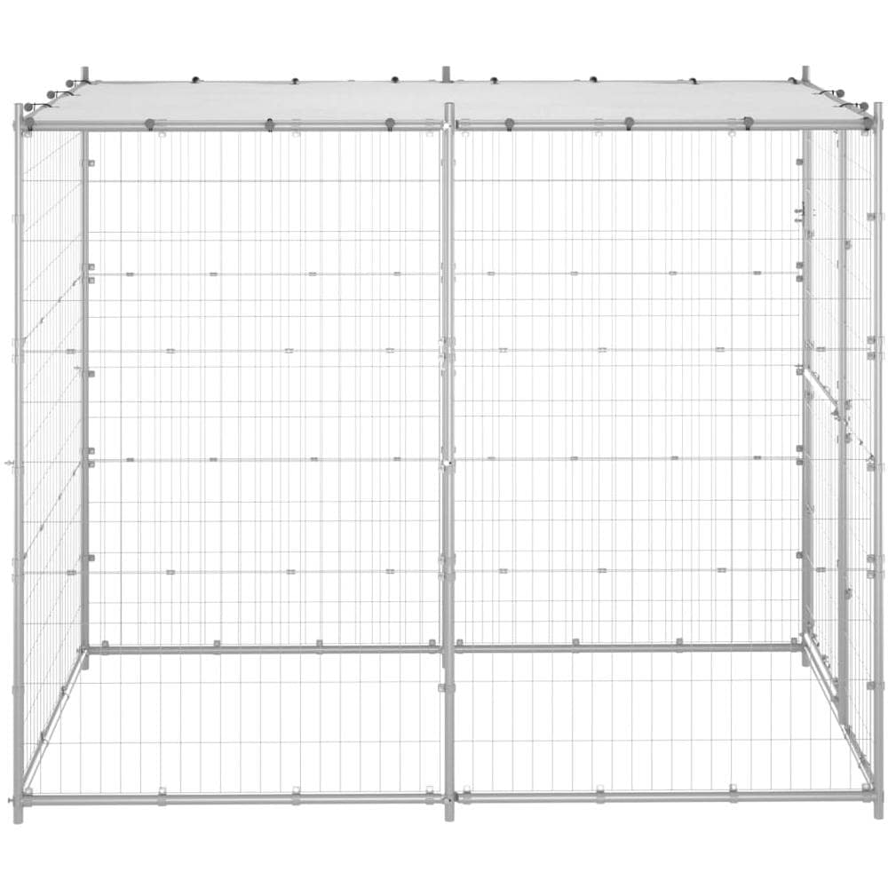 Gabbia per Cani da Esterno in Acciaio con Tetto 110x220x180 cm - Foto 3
